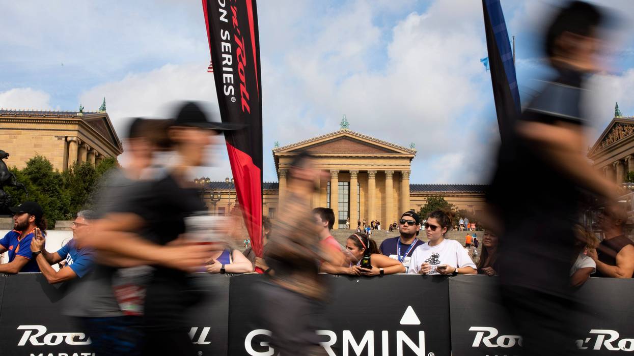 Runners running a race in Philadelphia.