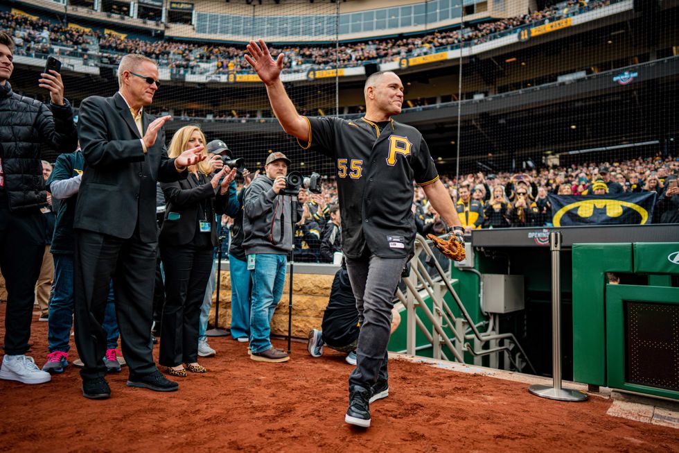 Russell Martin entering the field