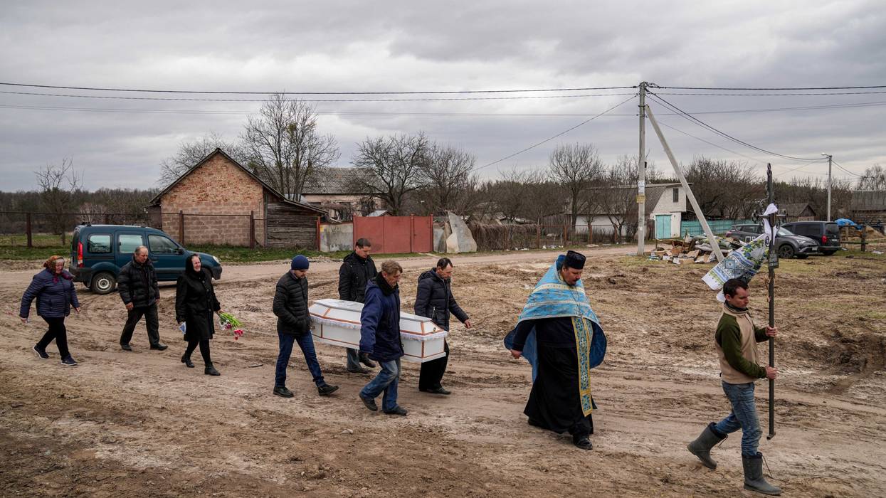 Russia Ukraine War Funeral From Afar