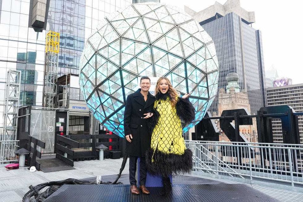 Ryan Seacrest and Rita Ora at the New Year