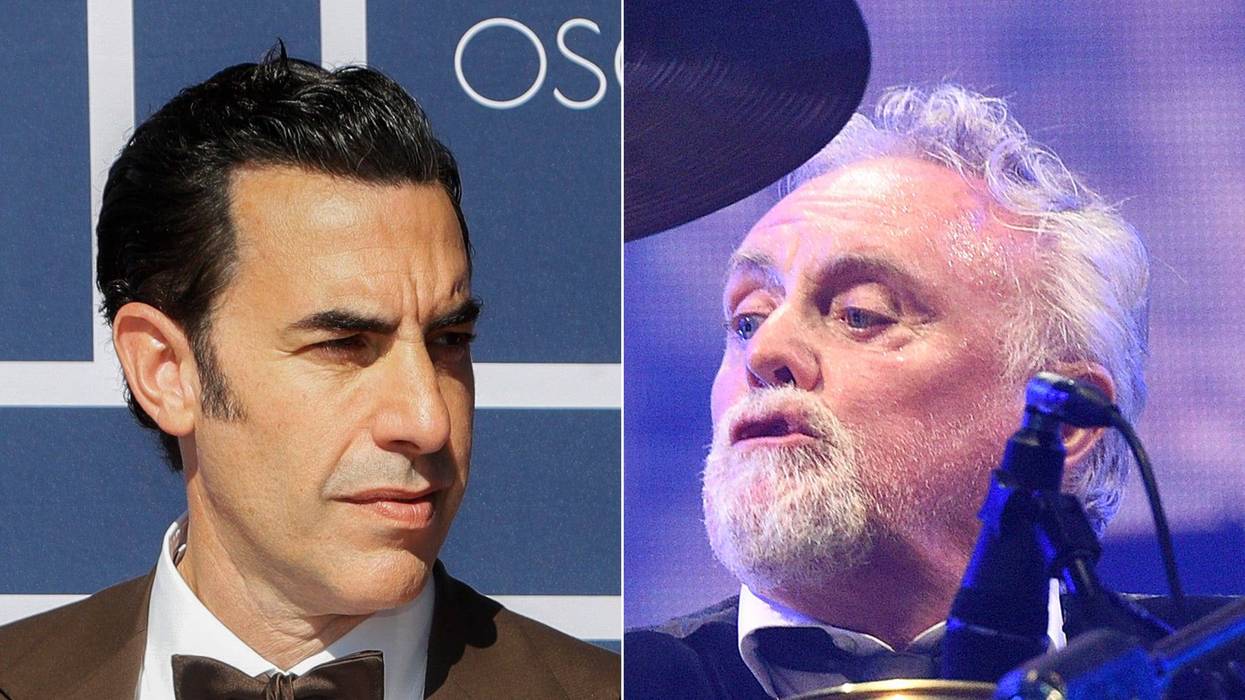 Sacha Baron Cohen and Roger Taylor
