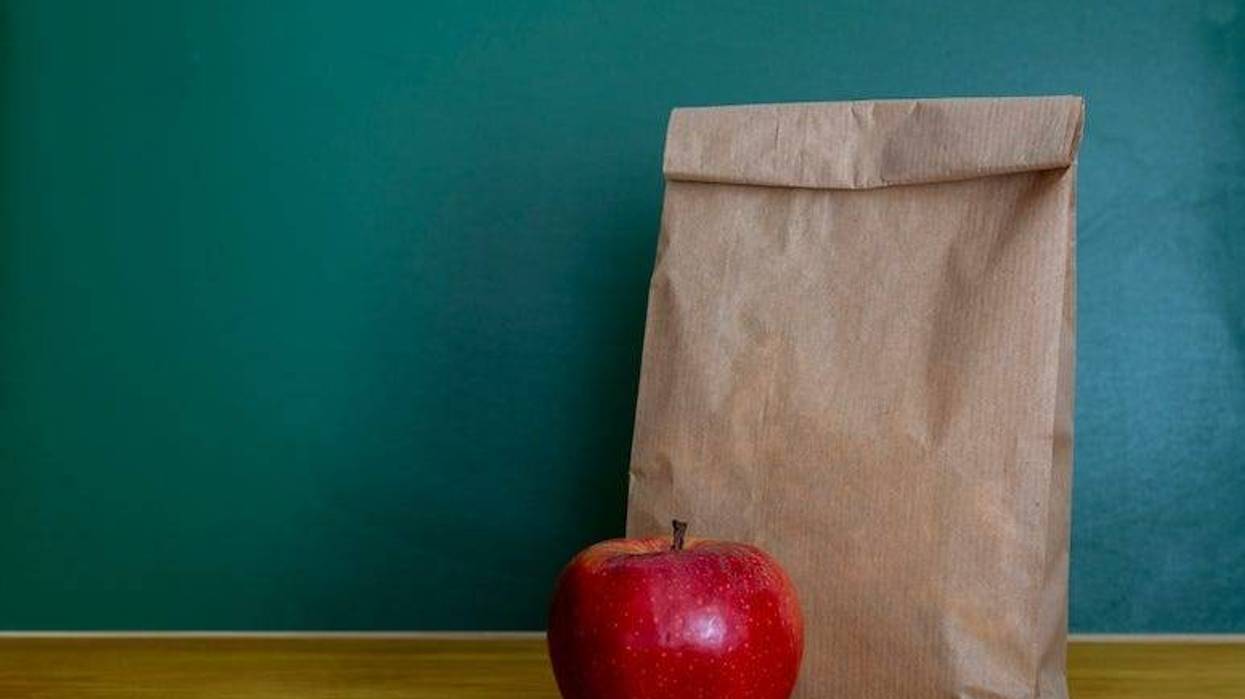 Sack Lunch, Apple, Brown Paper Bag