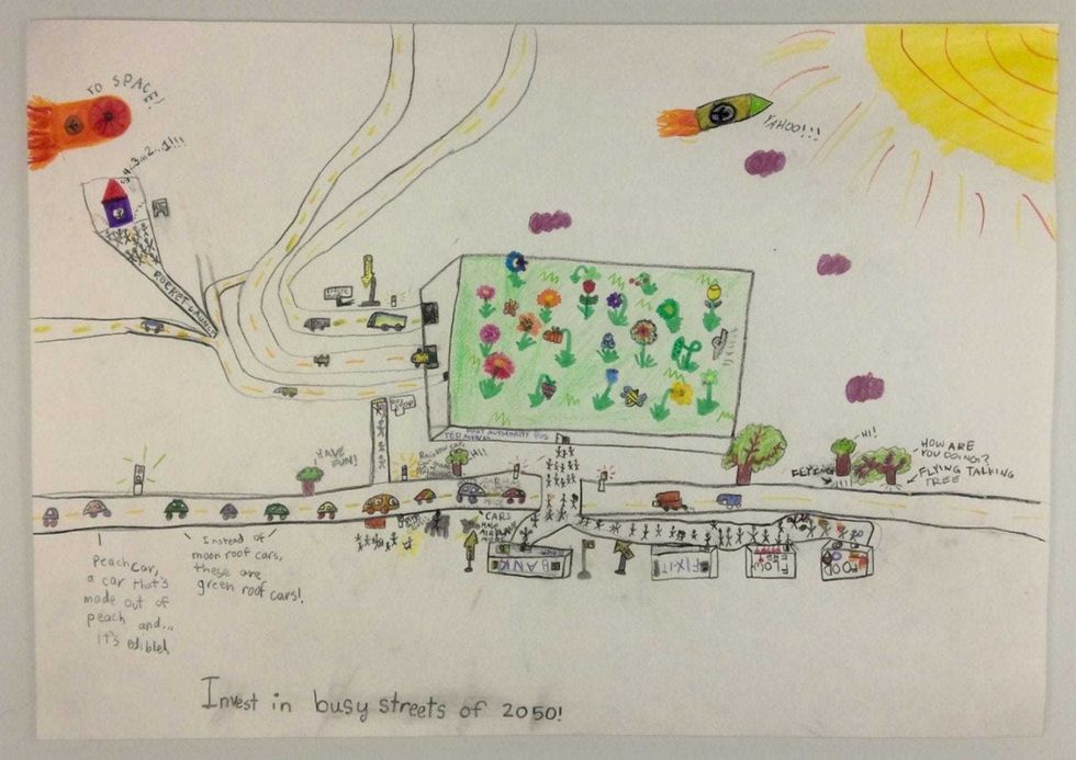 Sadie Walker, 8 years old, from Astoria, N.Y.; P.S./I.S. 217 Roosevelt Island. Runne-up in Port Authority poster contest.