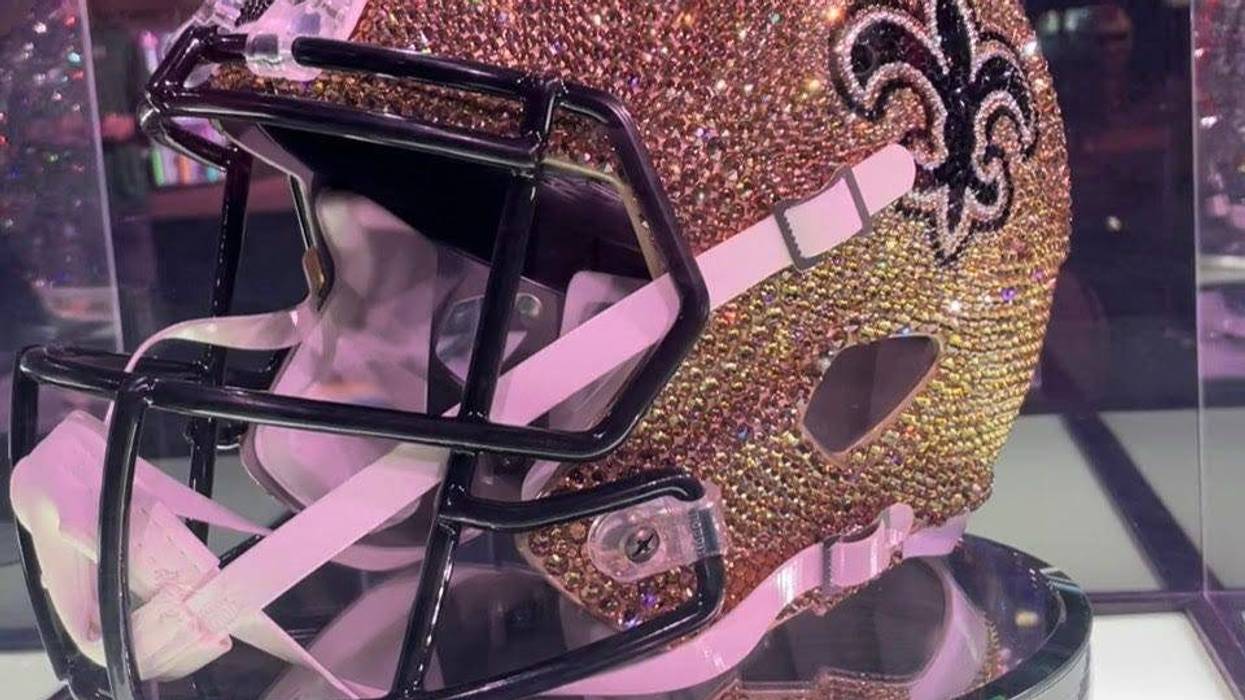 Saints Helmet at Super Bowl Experience in New Orleans
