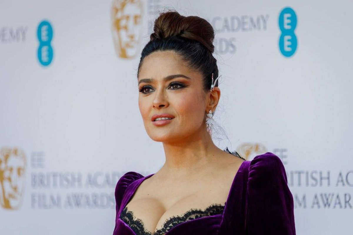 Salma Hayek attends the EE British Academy Film Awards 2022 at Royal Albert Hall on March 13, 2022 in London, England.
