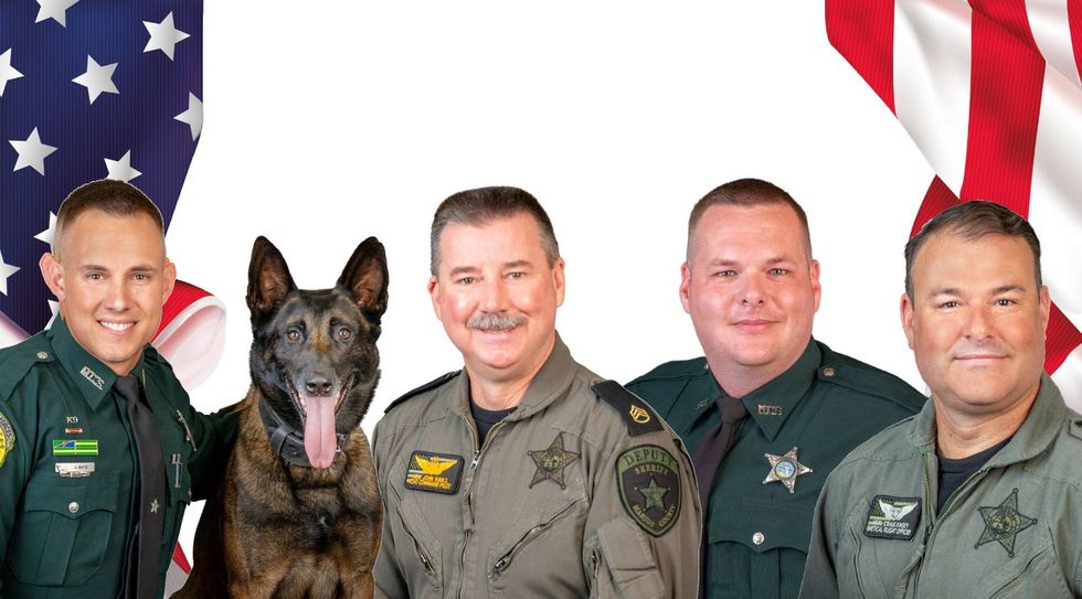 Saluting Sergeant Calvin Batts, Master Sergeant John Rawls, Deputy Robert Young, and Master Corporal Craig Kinsey with the Marion County Sheriff’s Office