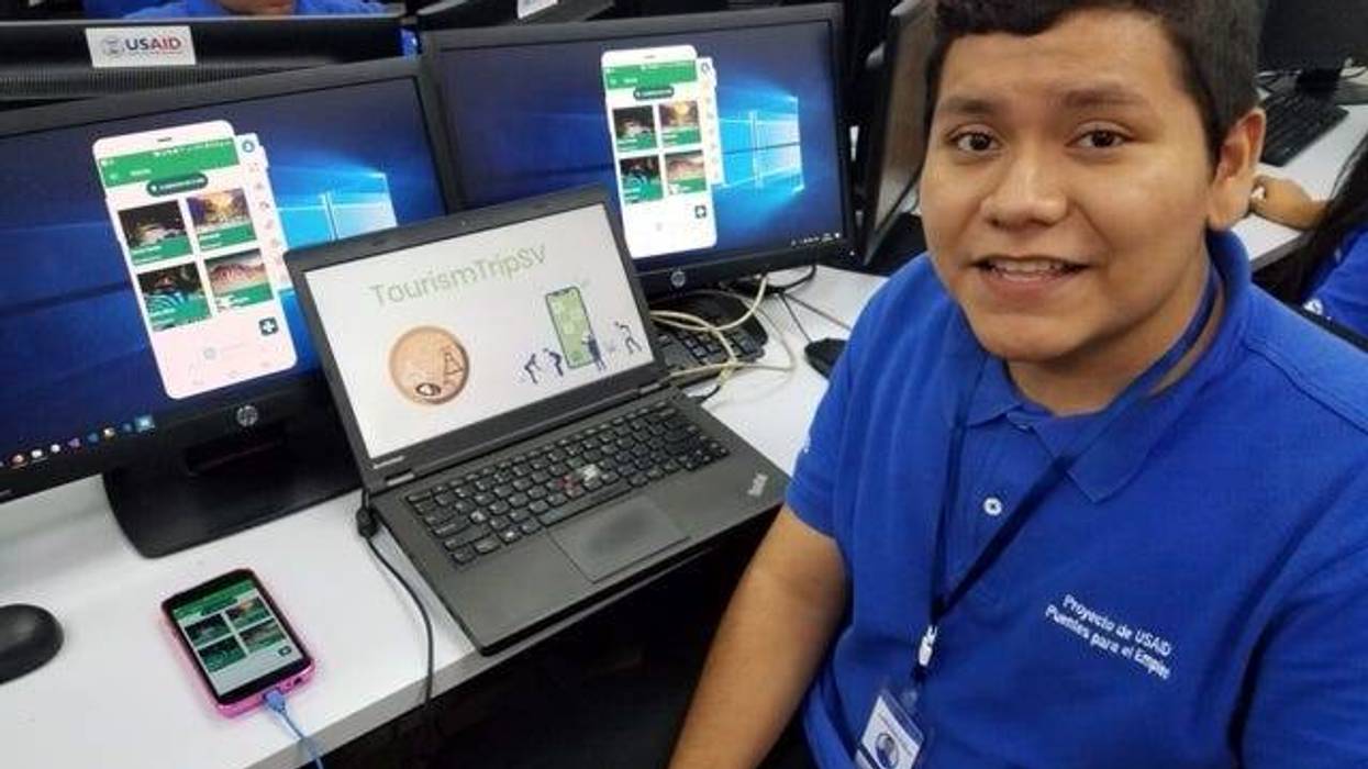 Salvadoran student Luis depends on US aid for his coding education