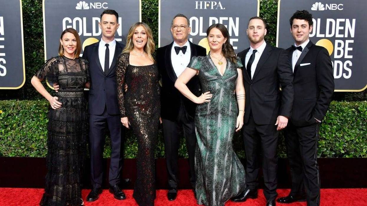 Samantha Bryant, Colin Hanks, Rita Wilson, Tom Hanks, Elizabeth Ann Hanks, Chet Hanks, and Truman Theodore Hanks