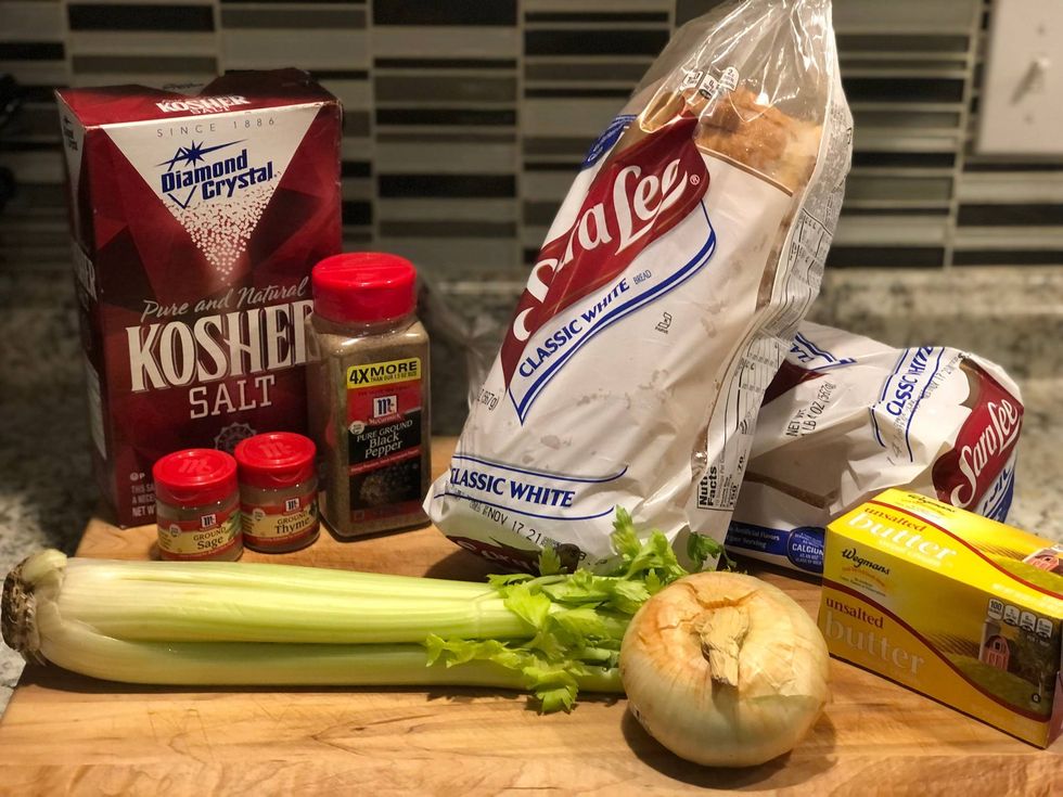 Sample of ingredients for recipe