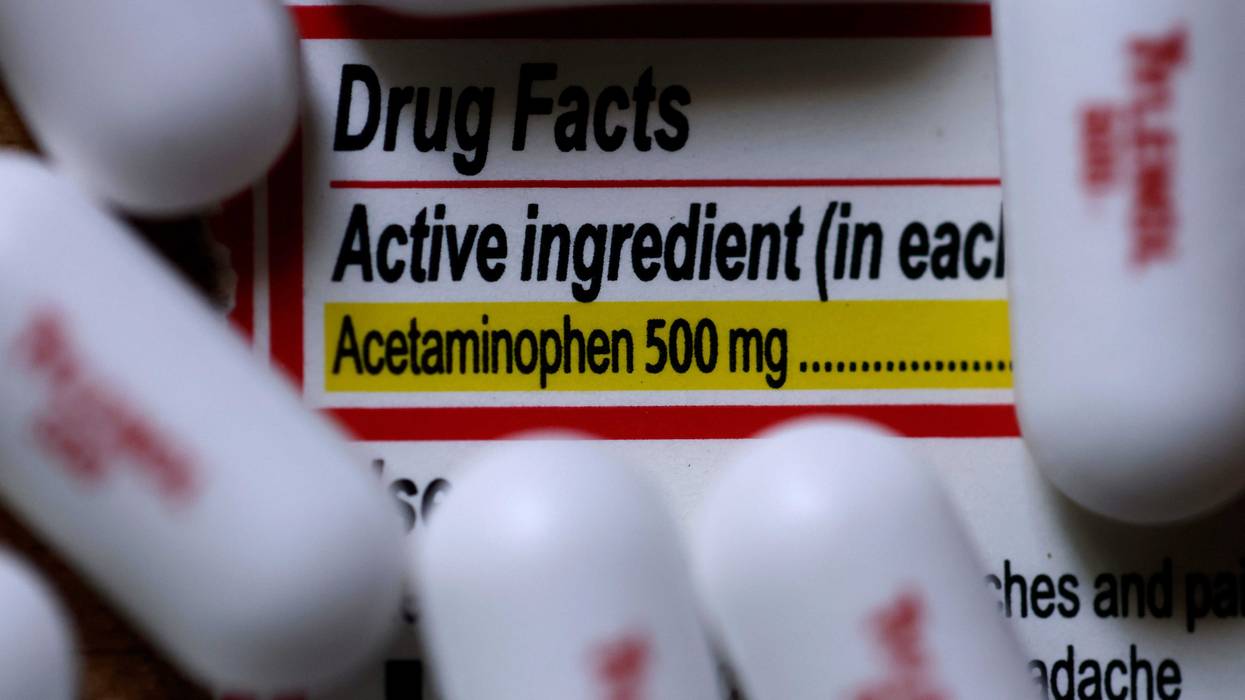 SAN ANSELMO, CALIFORNIA - SEPTEMBER 23: In this photo illustration, Acetaminophen, the active ingredient in Tylenol, is listed on a package of Tylenol on September 23, 2025 in San Anselmo, California. The Trump administration linked Tylenol use during pregnancy to autism during a White House press conference yesterday.