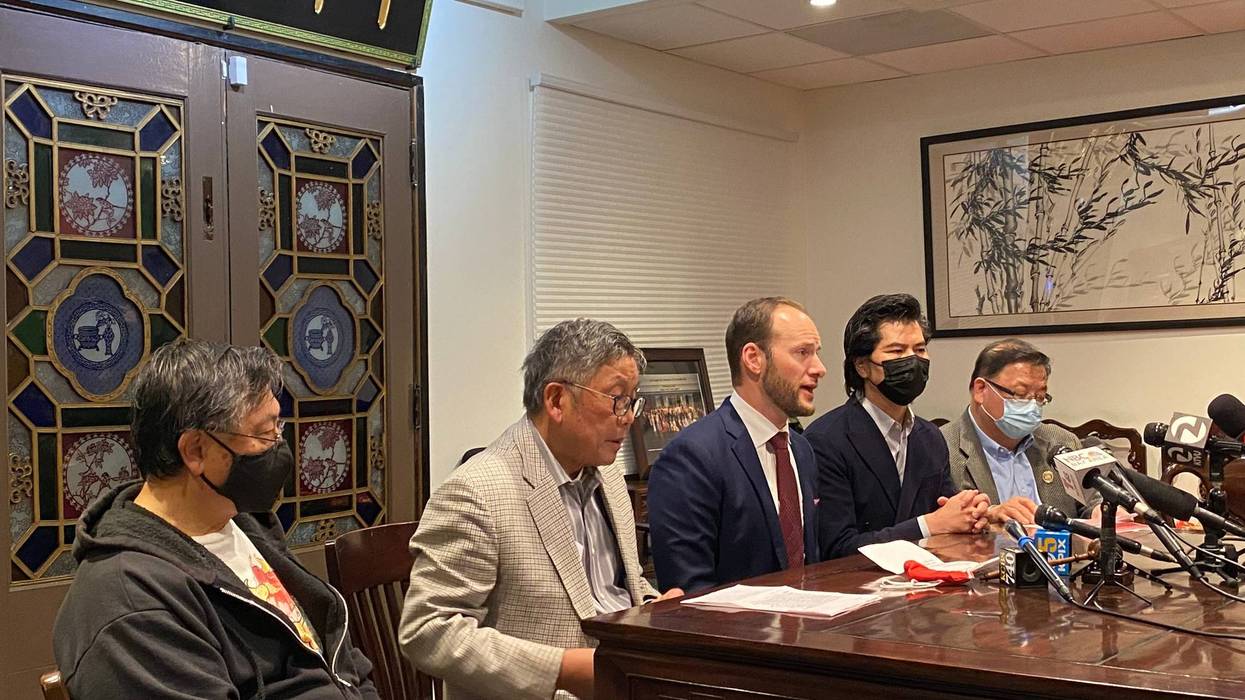 San Francisco District Attorney Chesa Boudin meeting with the Chinese Chamber of Commerce.