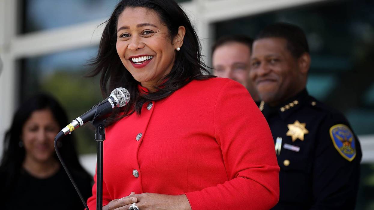 San Francisco mayor London Breed speaks to reporters after meeting with first responders during an emergency preparedness meeting on July 12, 2018 in San Francisco, California.