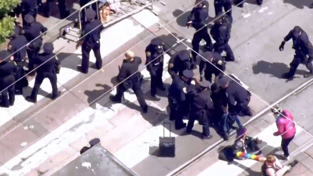 San Francisco police officers arrested two protesters at the LGBTQ Pride parade on June 30, 2019.