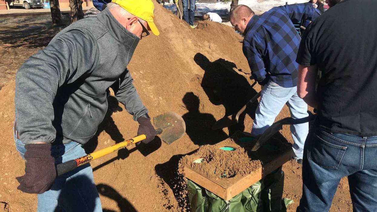 Sandbags are made by Governor Walz in Hastings