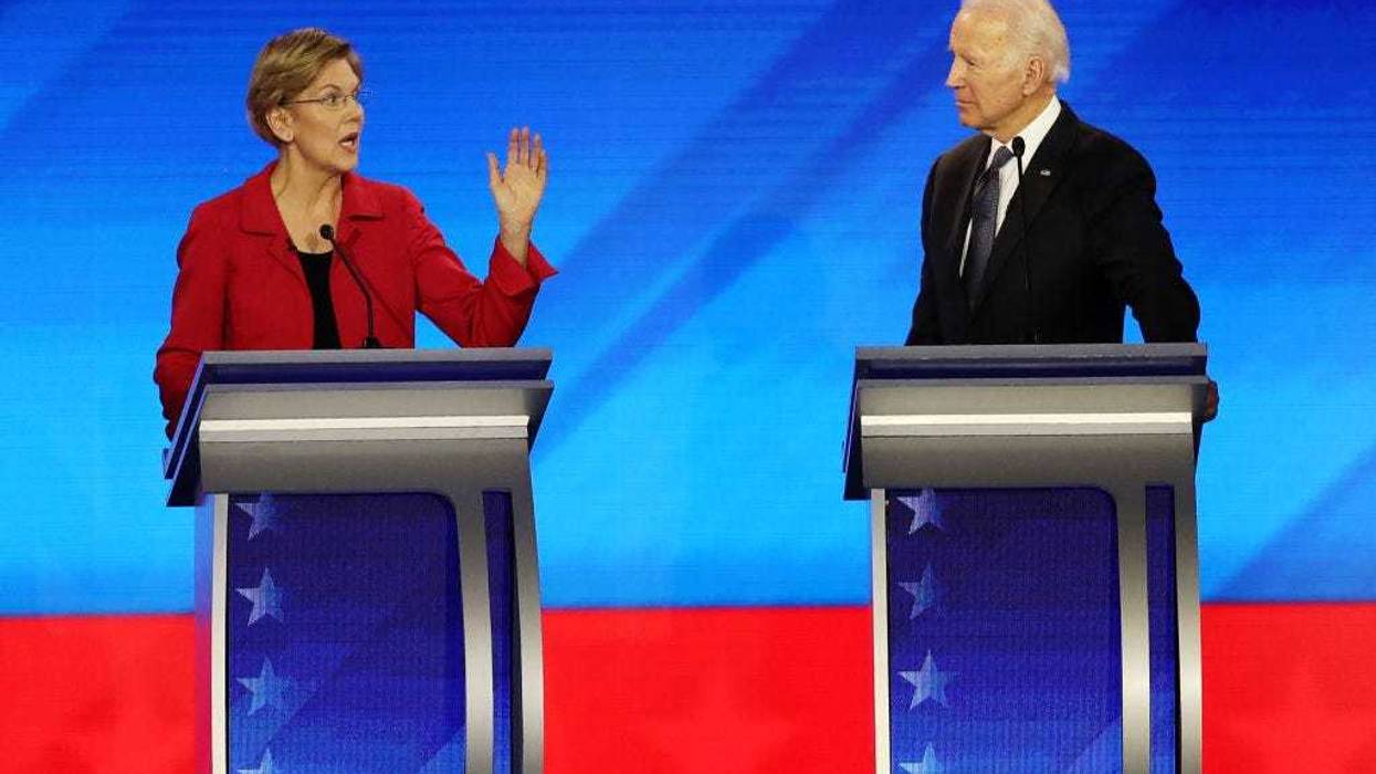 Sanders, Biden and Warren at a debate