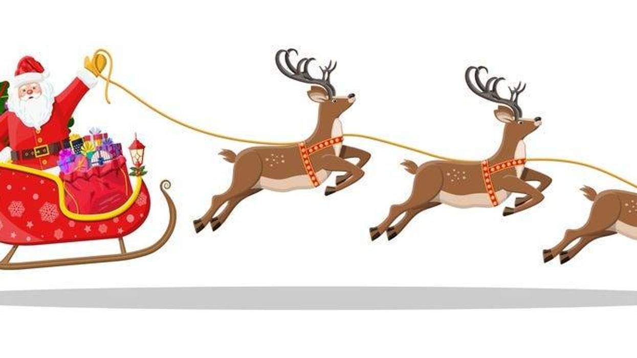 Santa and his reindeer