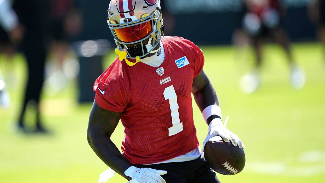 SANTA CLARA, CALIFORNIA - JUNE 05: Deebo Samuel #1 of the San Francisco 49ers works out during mini camp on June 05, 2024 in Santa Clara, California