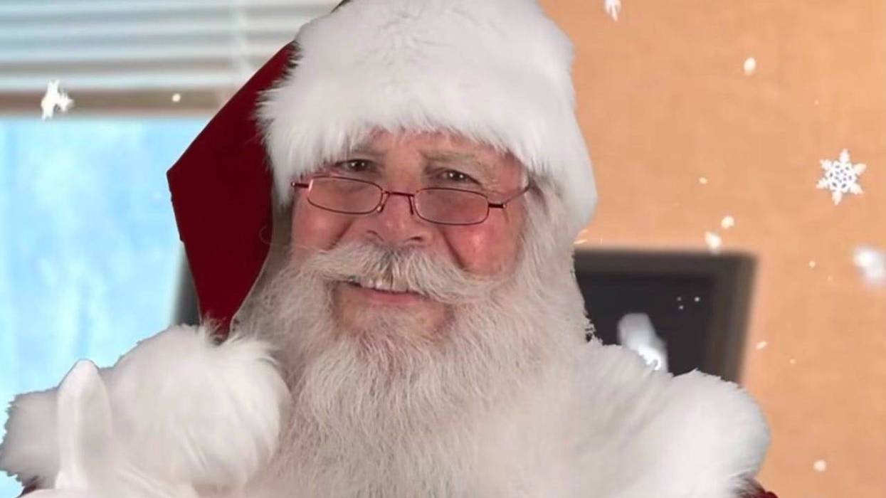 Santa in studio with Morning MAGIC
