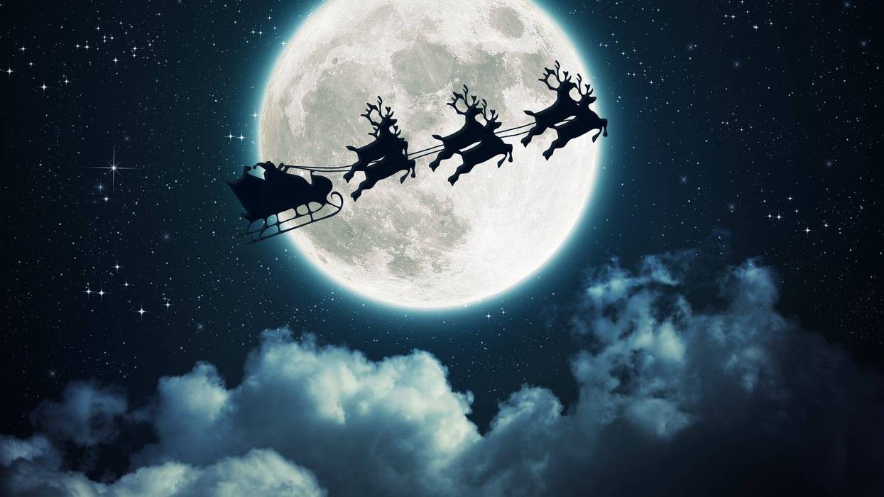santa in the sky