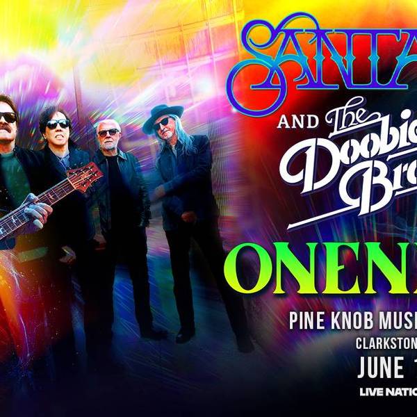 Santana & The Doobie Brothers Oneness 2026 Tour poster. Carlos Santana plays guitar.