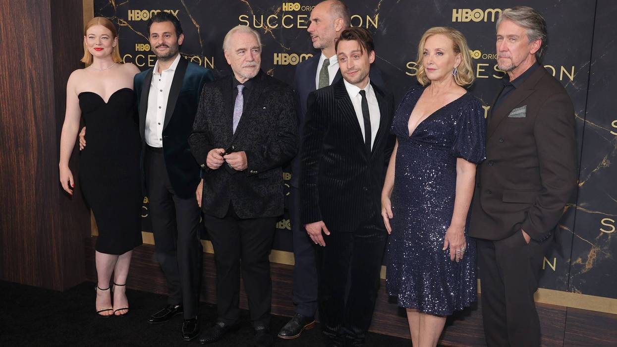 Sarah Snook, Arian Moayed, Brian Cox, Jesse Armstrong, Kieran Culkin, J. Smith-Cameron and Alan Ruck attend the HBO's "Succession" Season 3 Premiere at American Museum of Natural History on October 12, 2021 in New York City.