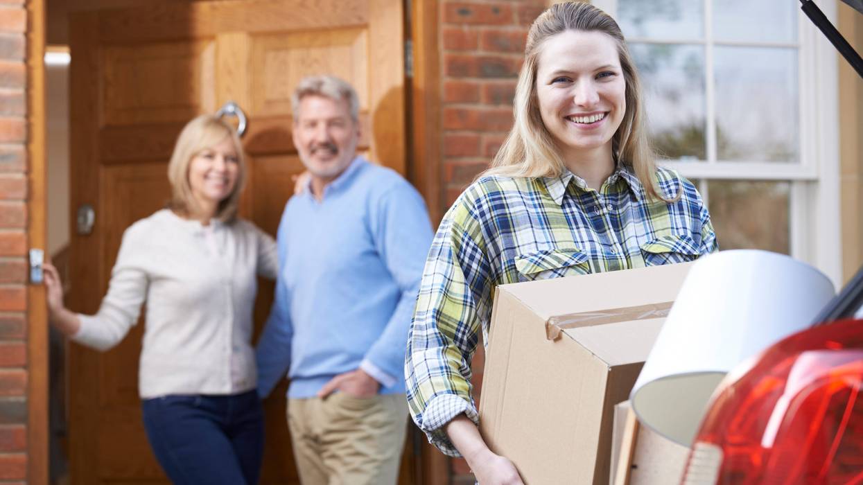 saying goodbye to college student