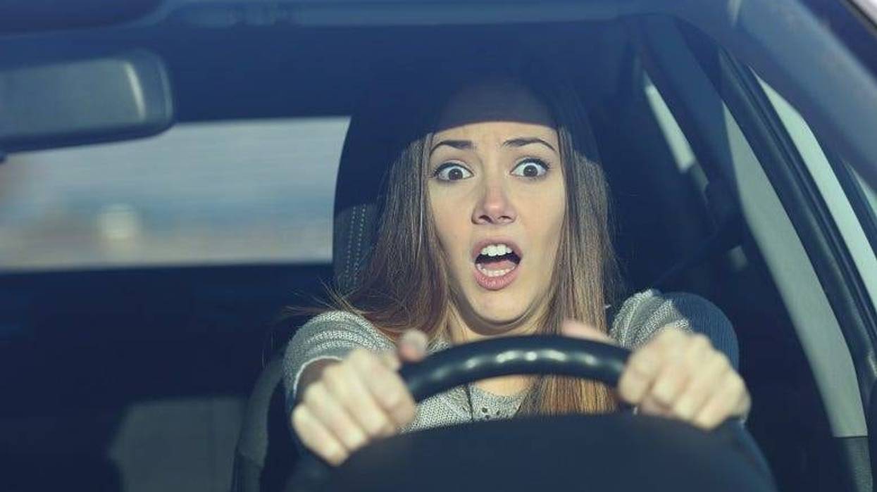 Scared woman