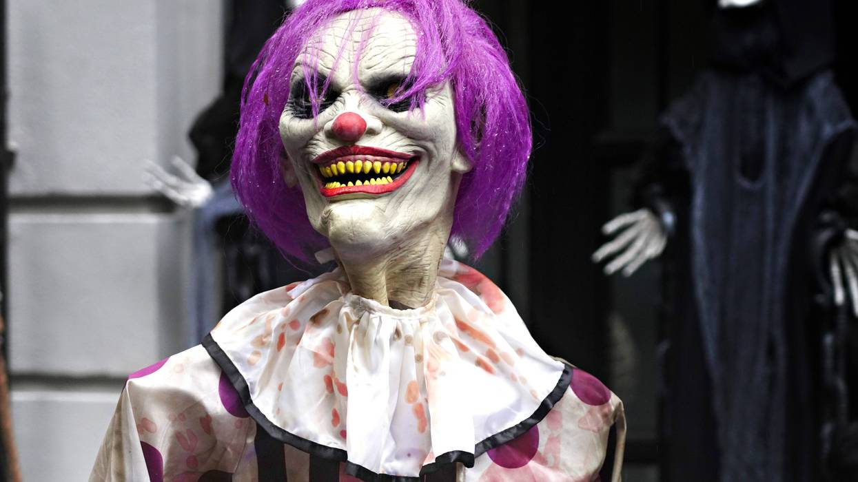 Scary clown at haunted house