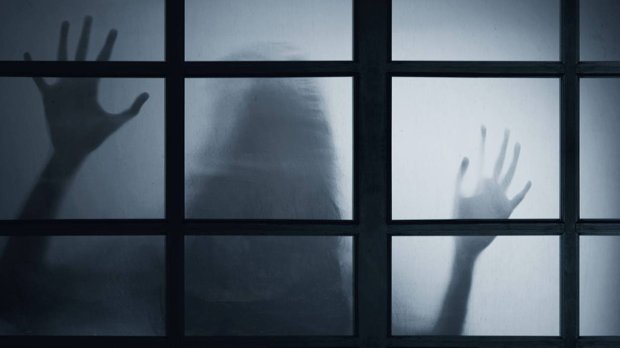 Scary shadow of a woman