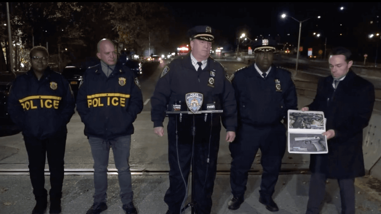 Scene from press conference about officer-involved shooting on Saturday night.