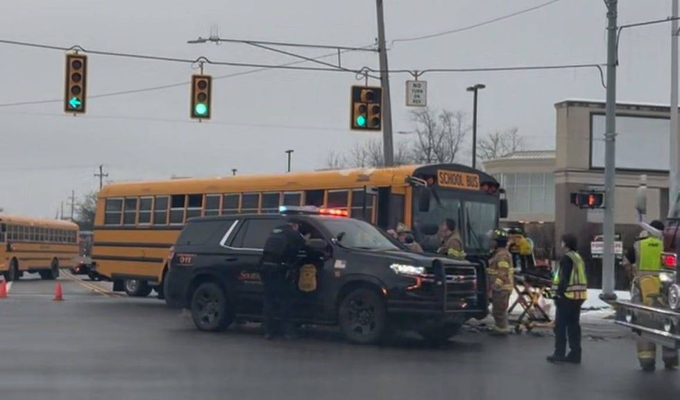 Scene of 2-vehcile crash involving bus in Southfield