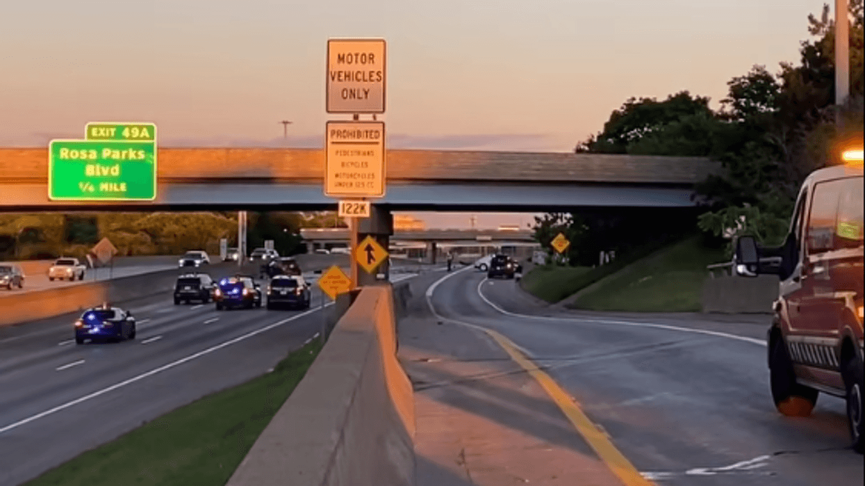 Scene of a wrong-way driving crash on I-75
