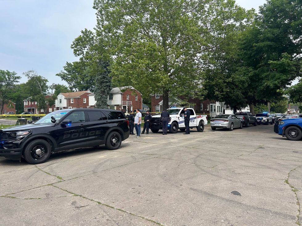 Scene of an officer-involved shooting in Detroit.