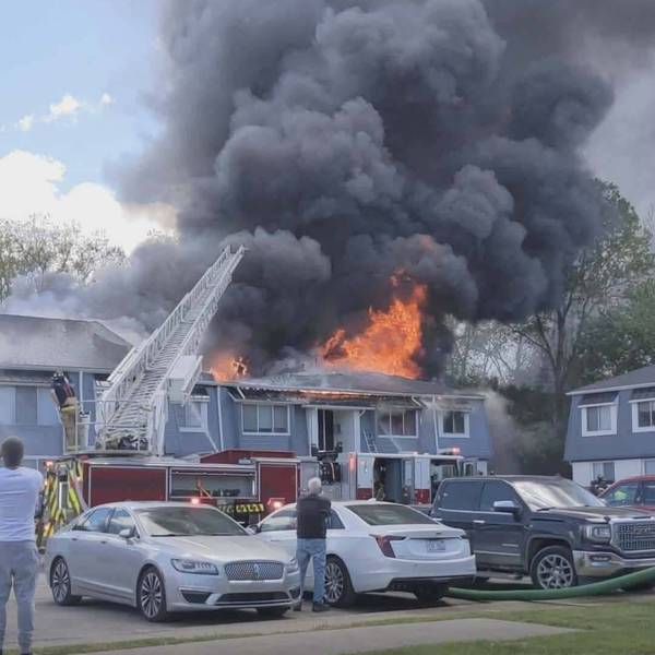 Multiple fire departments battle big fire at Plymouth Township apartments