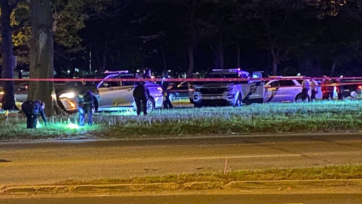 Scene of the carjacking police chase on Monday, April 28, 2025.
