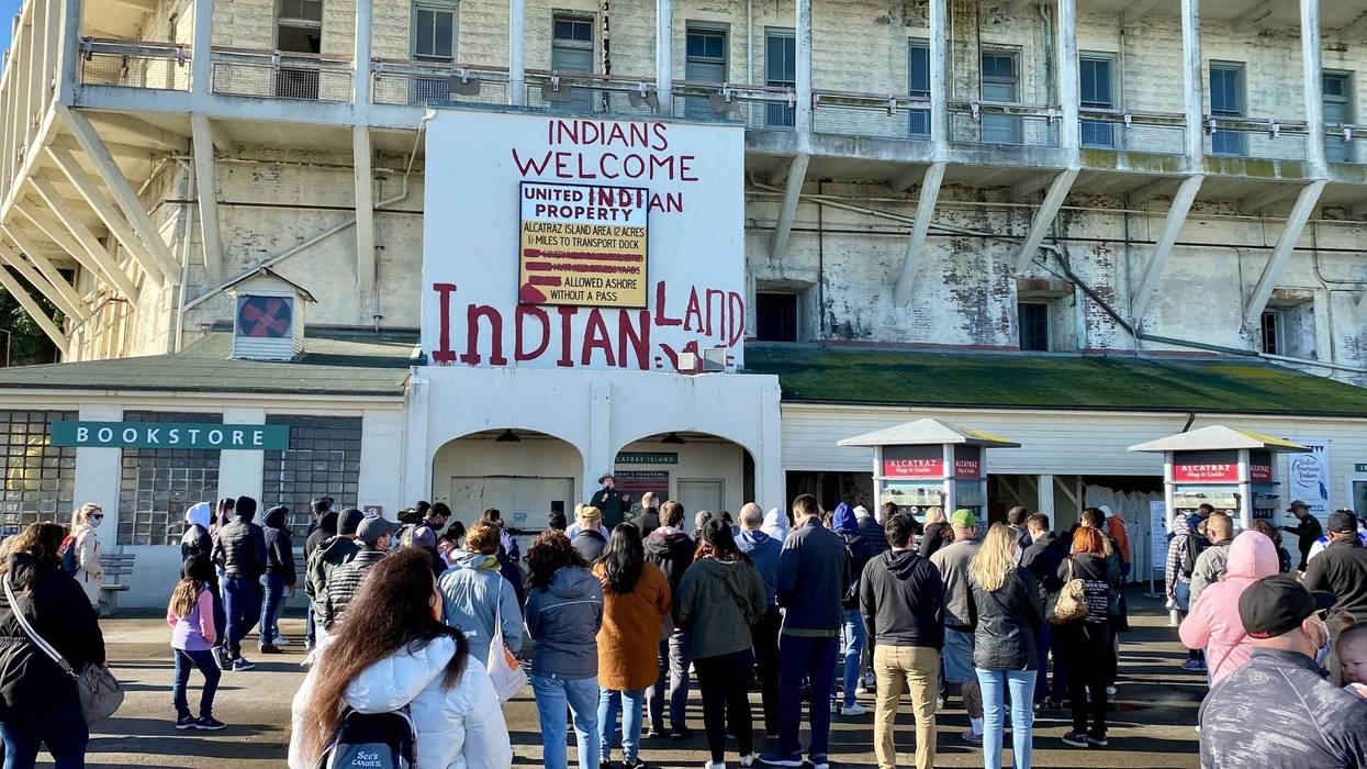 Scenes from the event honoring the 52nd anniversary of Native Americans' Alcatraz occupation.