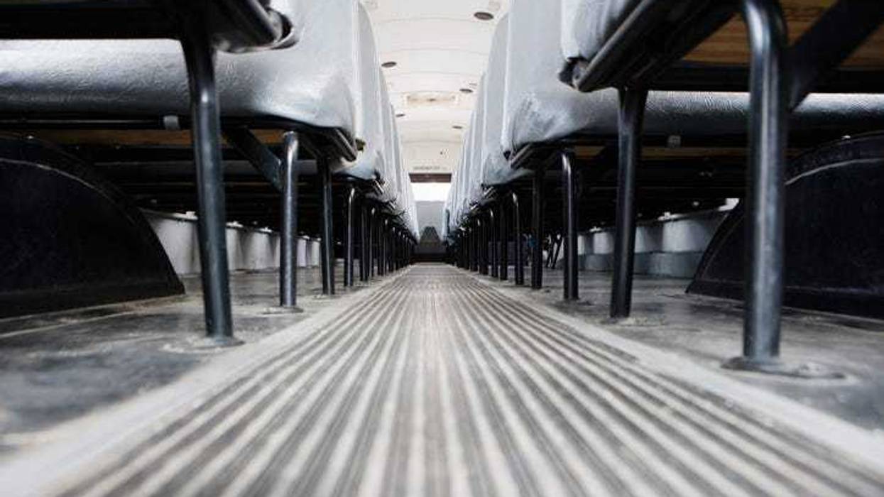 School bus aisle.