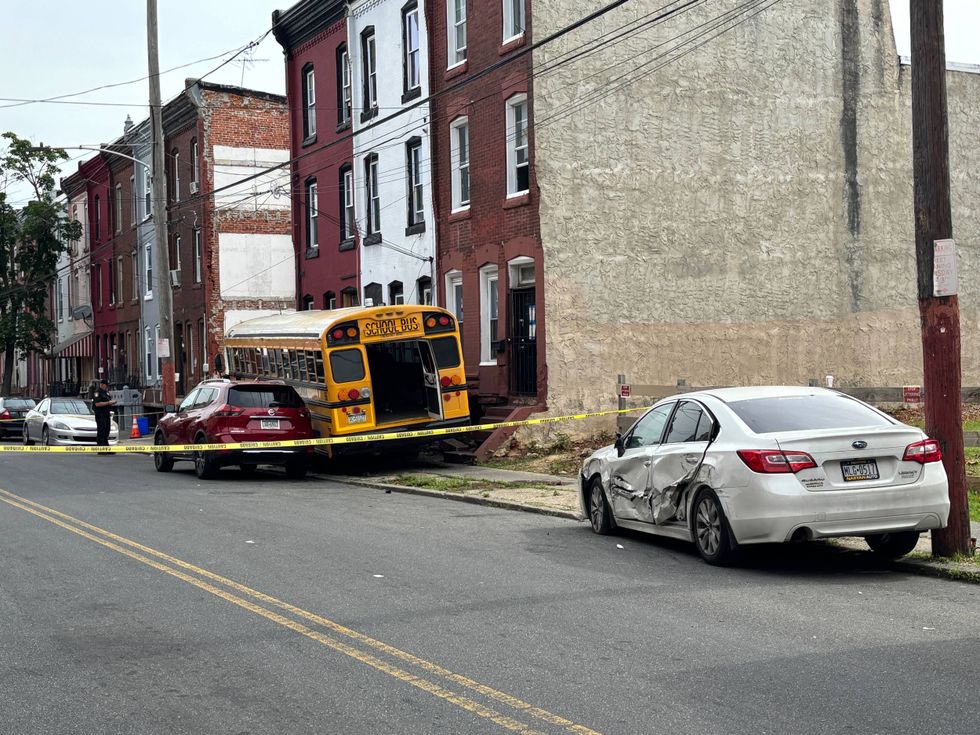 School bus crashes into North Philly row homes