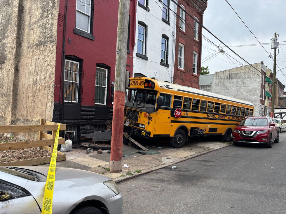 School bus crashes into North Philly row homes
