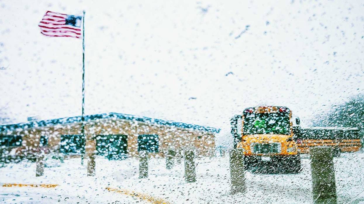 School bus in snow