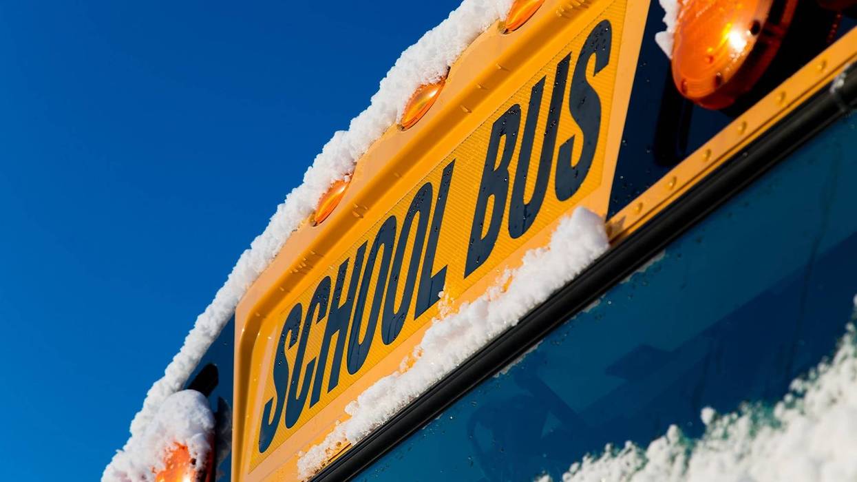 school bus snow