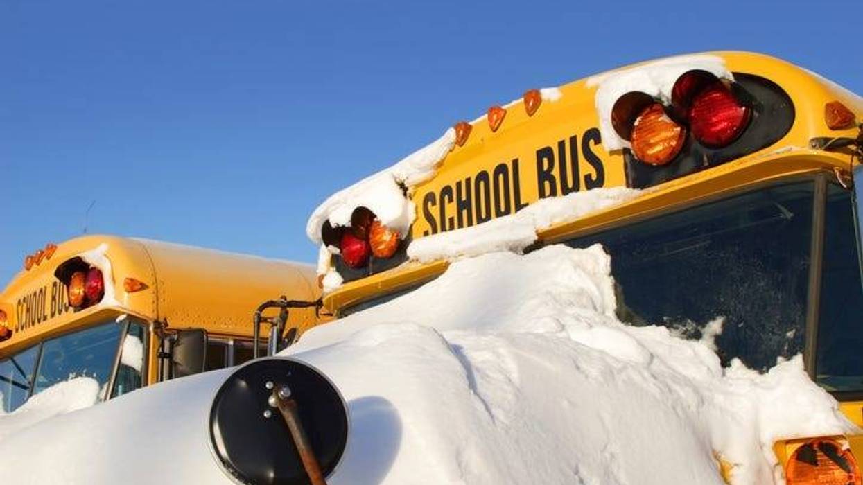 school bus snow