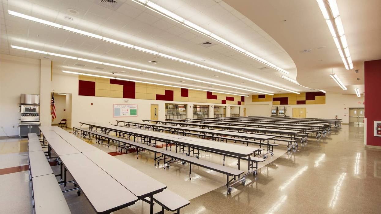 School cafeteria.
