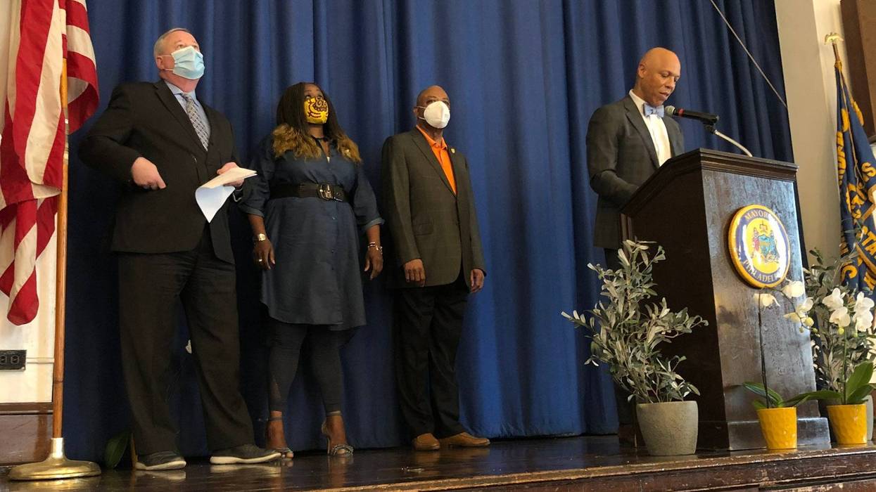 School District of Philadelphia Superintendent William Hite at podium