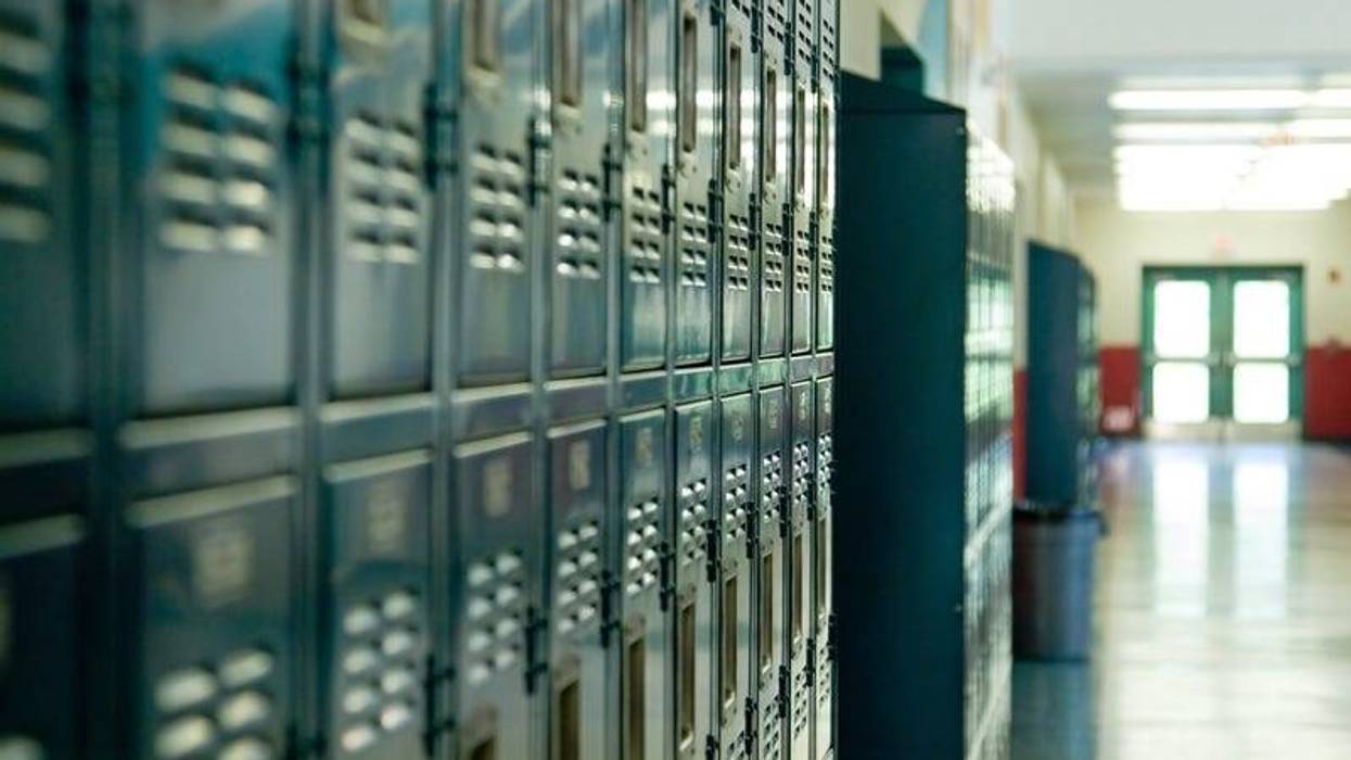 school hallway lockers