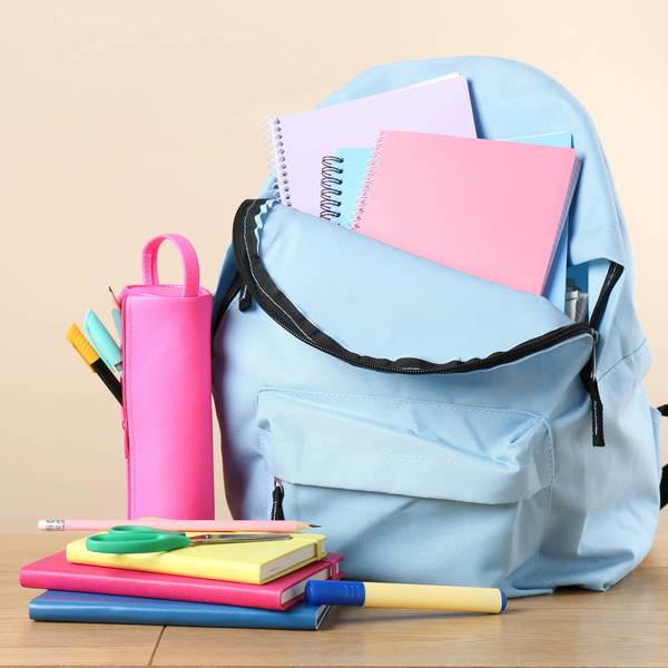 School supplies and backpack