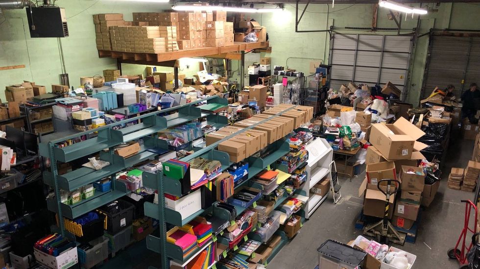 School supplies being given free to selected Delaware County teachers by Teachers