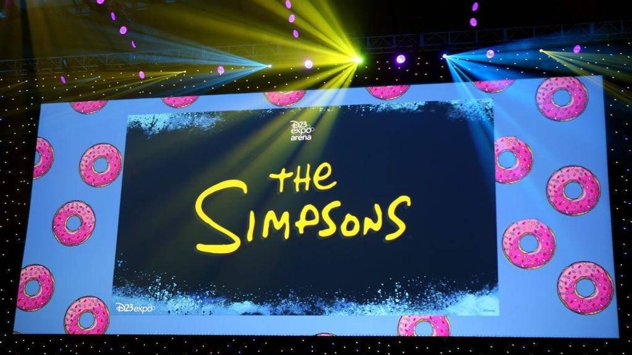 Screen at The Simpsons! panel during the 2019 D23 Expo at Anaheim Convention Center on August 24, 2019 in Anaheim, California.