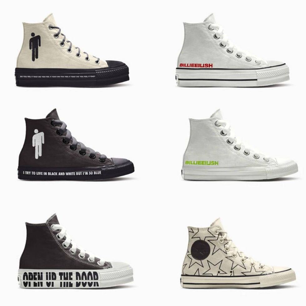 screenshot of Converse By You X Billie Eilish options
