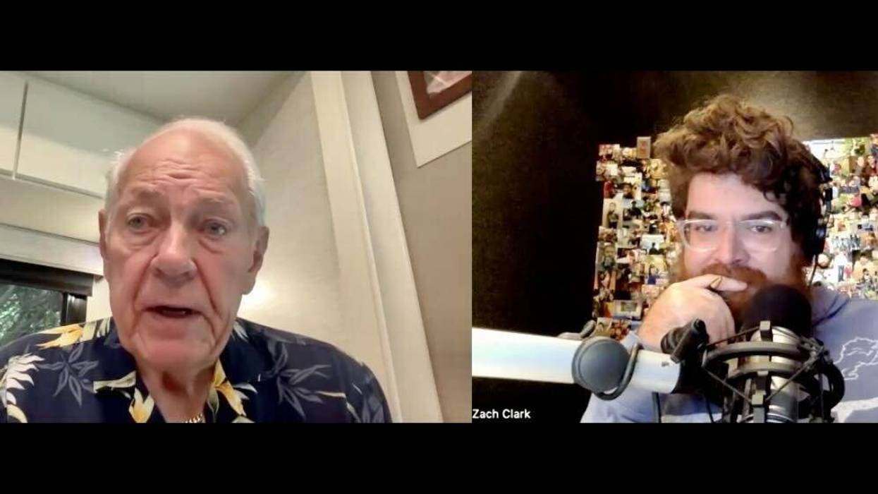 Screenshot of former news anchor Mort Crim and Zach Clark